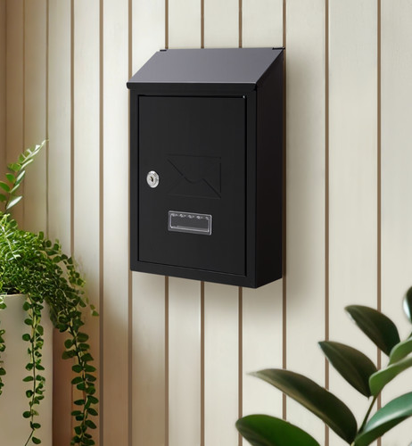 Black post box - post,
