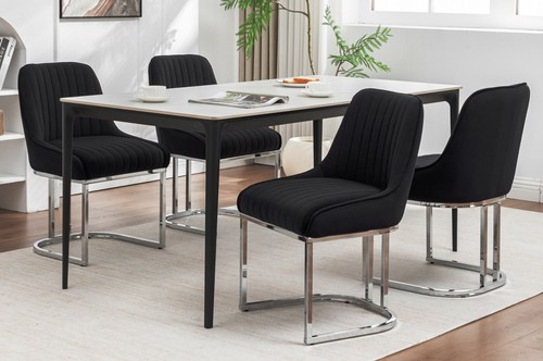 Velvet dining chairs - 4,