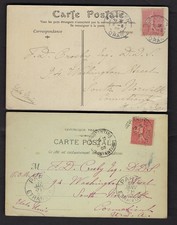 1905-1907 ALGERIA CARTE POSTALE TO USA WITH  FRANCE 10c USED STAMP SCOTT 138