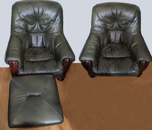 Vintage leather solid oak - vintage,
