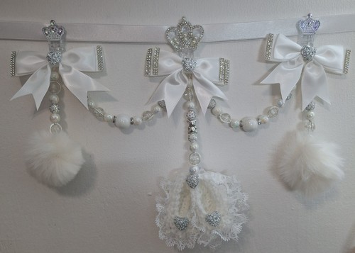 Tier triple white bling pram - white,
