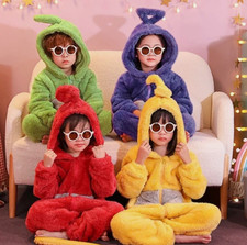 Adult Kids Teletubbies Costume Disi Onesis Lala Cosplay Jumpsuit Pajama Fancy