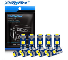 10Pcs T5 Led Bulb W3W W1.2W Led Canbus Car Interior Lights Dashboard Warming N**