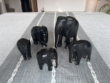 5 x Vintage Antique Ebony Wood