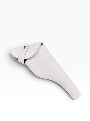 White genuine leather gun - white,