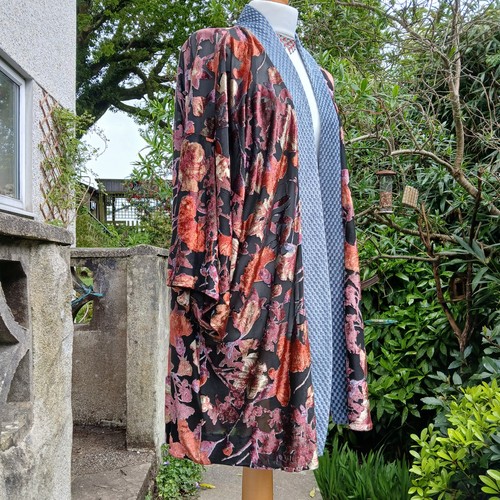 Devore velvet kimono - devore, long