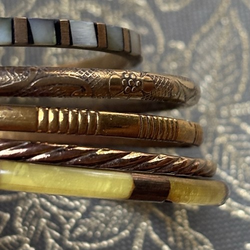 Vintage brass bangle bracelet - bangle,