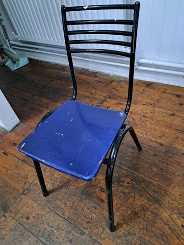 Vintage metal stacking chairs - stacking,