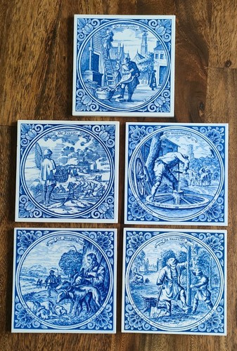Vintage hand painted delft - 5,