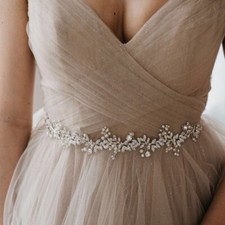 Wedding Sash Bridal Rhinestone Belt Bride Bridesmaid Dress