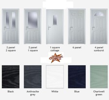 FAST 2 WEEK DELIVERY-MODERN COMPOSITE FRONT DOORS - MADE TO MEASURE - BRAND NEW