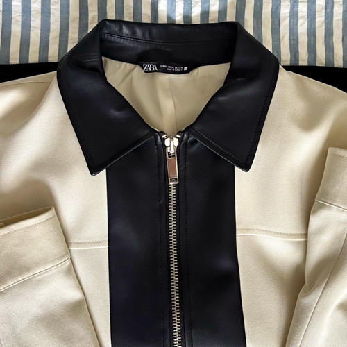Zara faux leather bomber - faux,