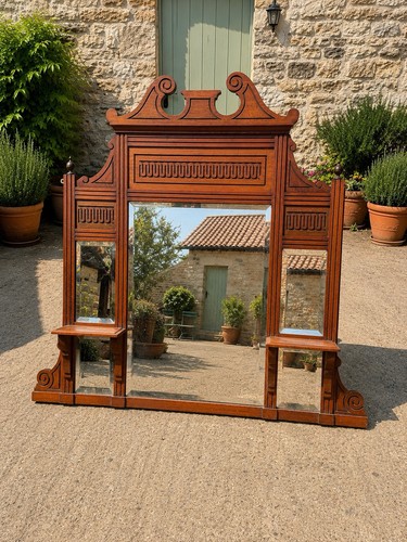 Antique mahogany over mantle - antique,