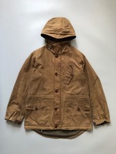Barbour Dept B Waxed Cotton Hooded Summer Parka Jacket Brown Size L