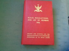 1972 Masonic Book - RULES