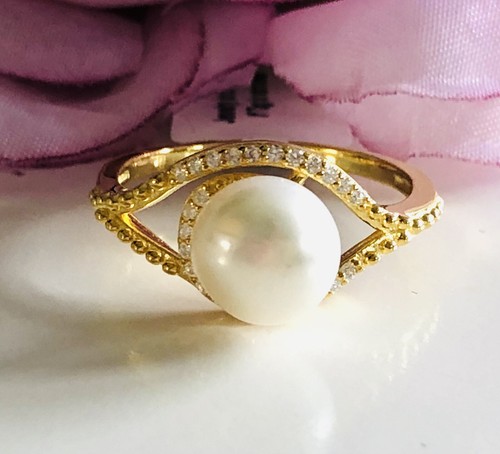 Freshwater pearl gold overlay - freshwater,