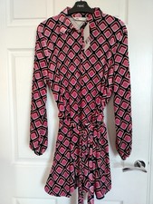 Zara Belted Geometric Print Velvet Short Dress Size M New with Tags