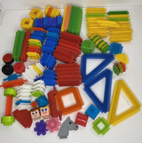 Stickle bricks with - , people