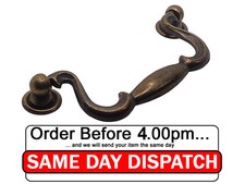 Vintage Brass Drawer Door Handle Cabinet Drop Swan Neck Handles Old 645-07