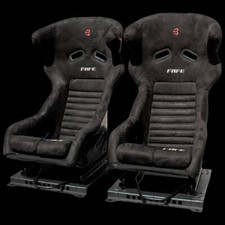 BMW E36 3-Series FAFE Black Suede Race Track Bucket Seats