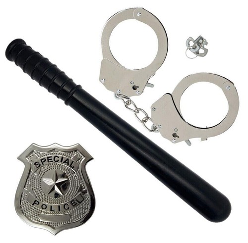 Police handcuffs truncheon - handcuffs,