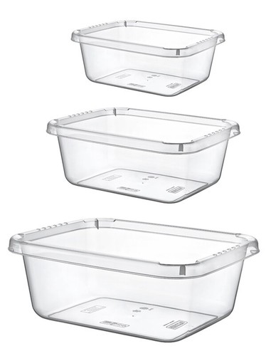 Clear plastic basin rectangle - plastic,