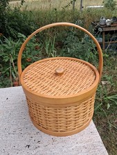 Sewing Basket, round, wooden