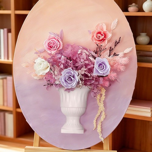 White half wall vase - half,