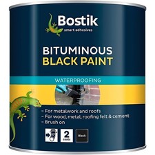 Bostik Bituminous Black Paint 2.5L Protective Coating for Wood Metal Roof
