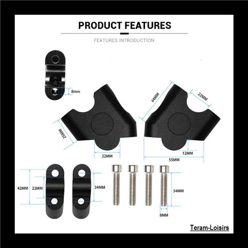 Handlebar riser black - riser,