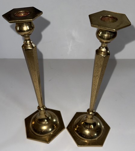 Vtg pair large brass - vtg,