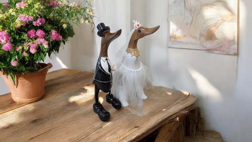 Bride groom wooden wedding - &groom,