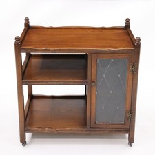 Old Charm Wood Bros Tea Serving Trolley Tudor Brown FREE Nationwide Delivery