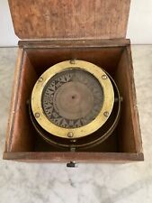 Antique Simpson Lawrence Ships Binacle Brass Compass Glasgow Nautical Maritime 