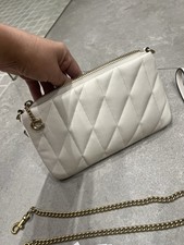 Coach Quilted Pouch Bag - Colour Chalk. Perfect Condition. Clutch/ Bag/Wristlet