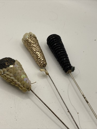 Vintage antique hat pins - 3x,
