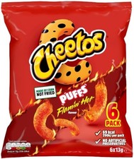 Cheetos Puffs Sweet and Spicy Flamin Hot Multipack Crisps 6x13g
