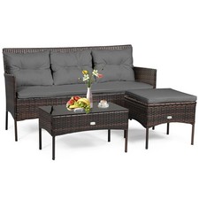 3 Seater Rattan Garden Corner