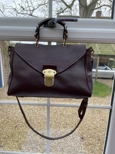 Vintage well loved & used Genuine Mulberry Polly Push Lock Satchel bag Oxblood