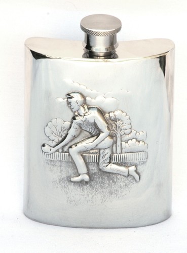 Bowls pewter hip flask 6oz - pewter,