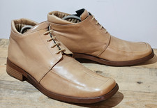 JEFFERY WEST MENS COOL CAMEL TAN LEATHER 4 TIE CHUKKA ANKLE BOOTS UK 10 EU 44