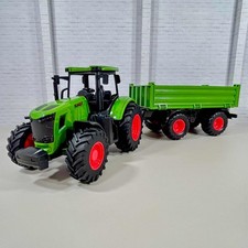 Toy Kids Farm Tractor with Trailer set – 41cm Long - Green - Moving Parts - New