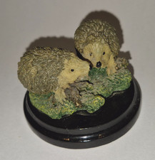 Hedgehogs Figurine ~ Resin Ornament on base ~ Vintage ~ Country Artists