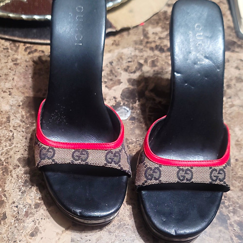 Gucci logo wedge slide - wedge,