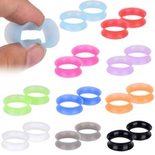 PAIR-ULTRA THIN SKINS TUNNELS-Silicone Ear Skins-Ear Gauges-Soft Ear plugs