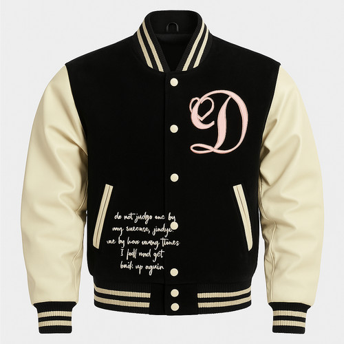 Black varsity jacket - jacket, with