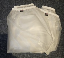 Frosty/clear plastic pants