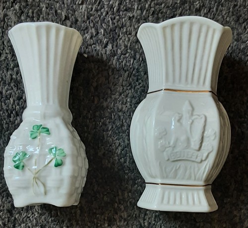 Belleek china vases both - china, 4