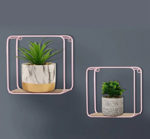 Wire cube shelves floating 2 - shelves,