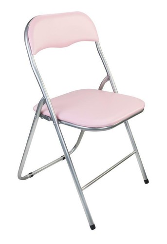 Folding leather desk chair - leather,